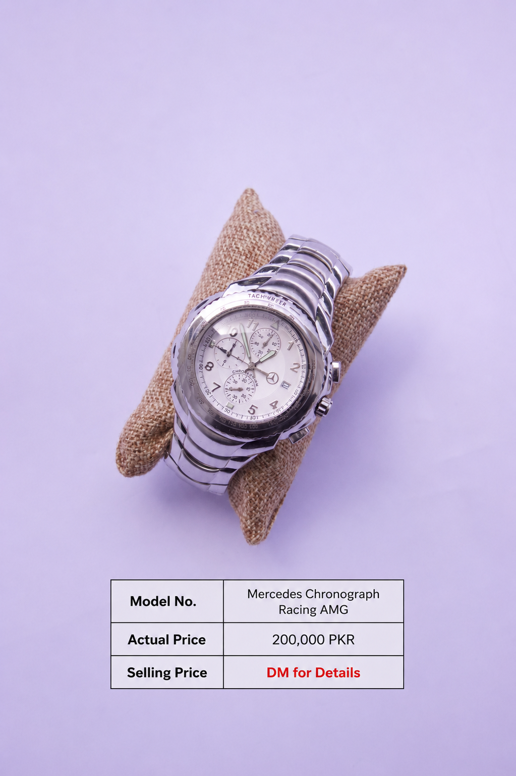 Mercedes AMG Chronograph Racing watch with stainless steel case and chronograph dial