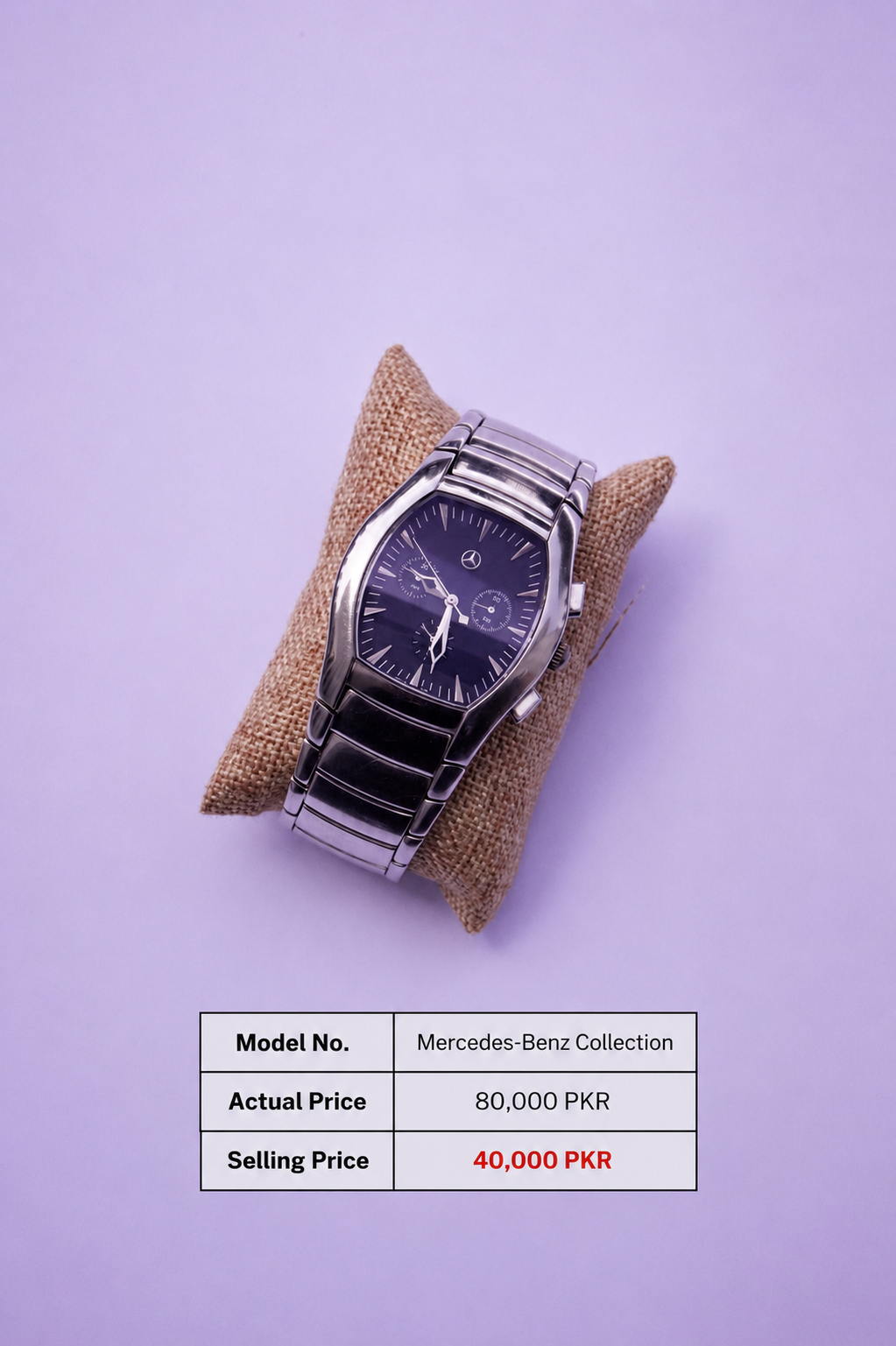 Mercedes Benz E-Class Vintage Collection Chronograph stainless steel luxury wristwatch
